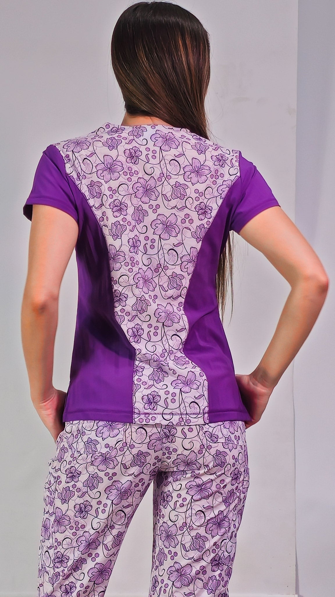 Filipina 501 Floral Princesa-vistas Uva Mujer FW