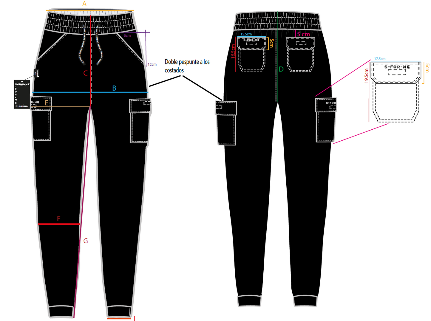 Jogger Quirúrgico Negro Hombre Super Stretch, (Scrubs Est. 910)