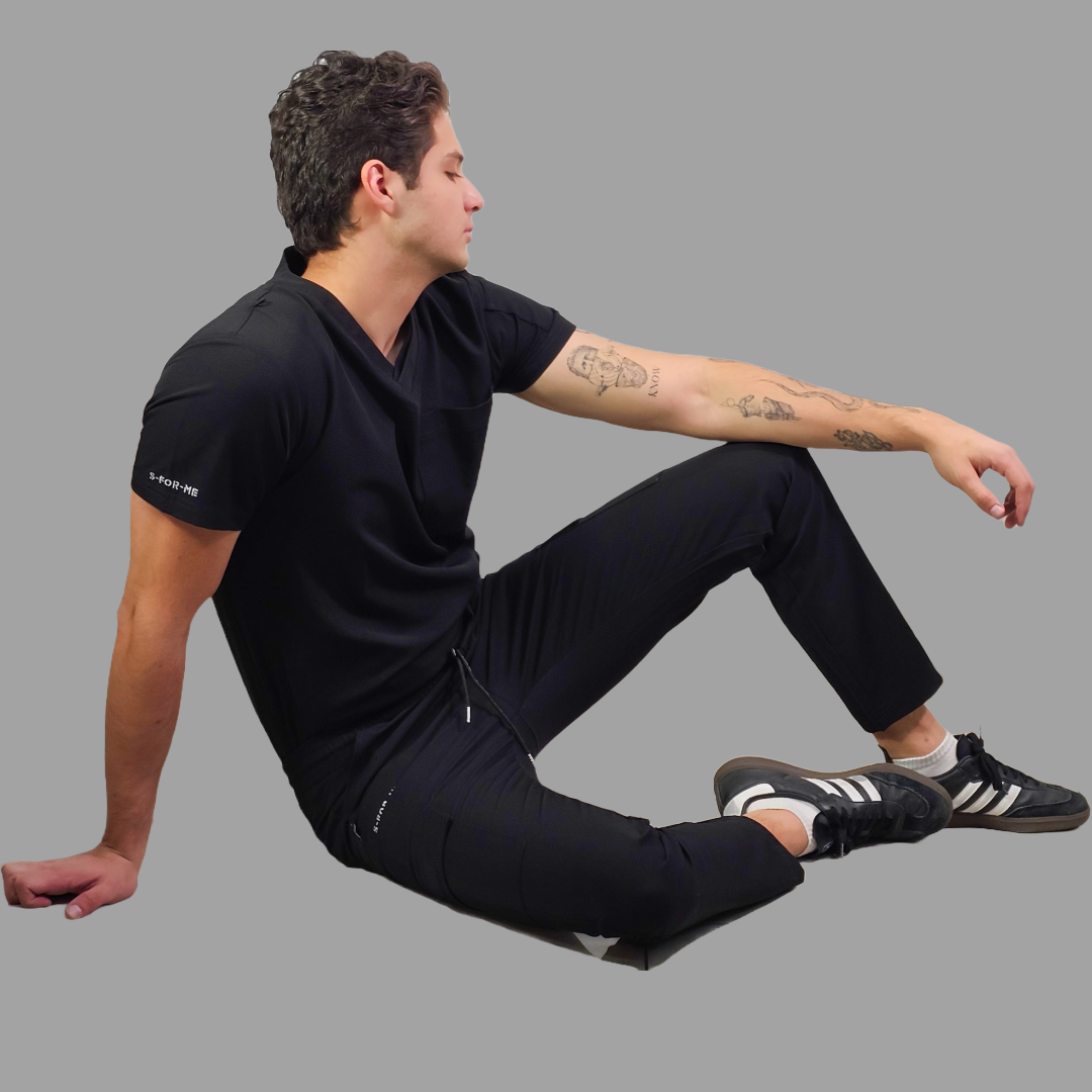 Pantalon Quirurgico Antifluido Hombre, Scrubs 300 Negro