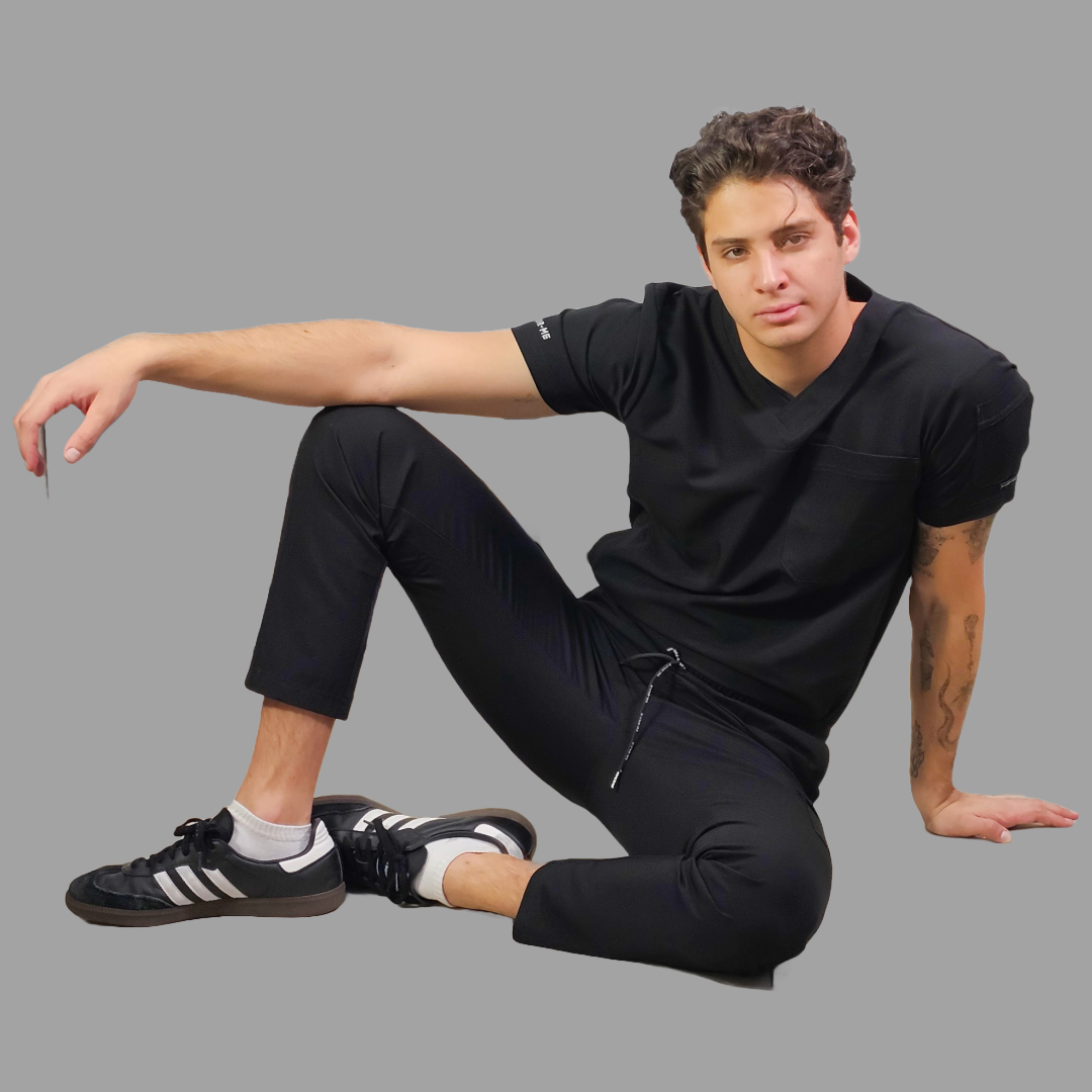 Pantalon Quirurgico Antifluido Hombre, Scrubs 300 Negro