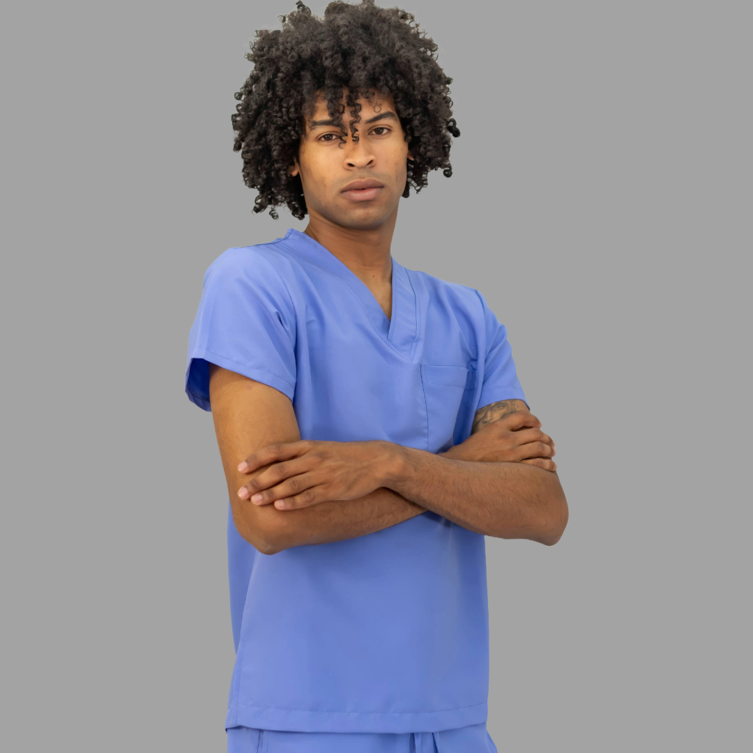 Filipina Quirúrgica 500 Unisex Basic Azul Plumbago Antifluido-cloro resistente Scrubs 500 FW