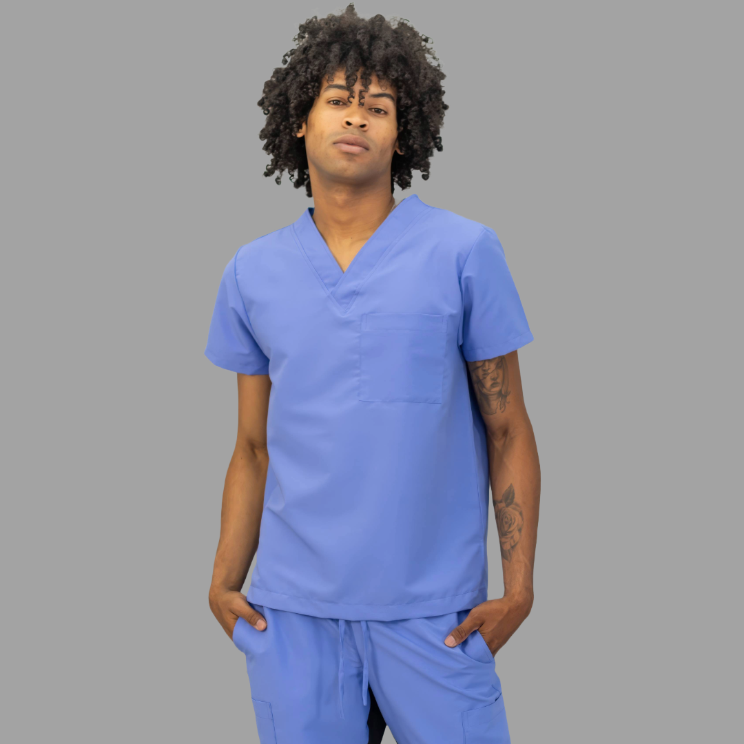 Filipina Quirúrgica 500 Unisex Basic Azul Plumbago Antifluido-cloro resistente Scrubs 500 FW