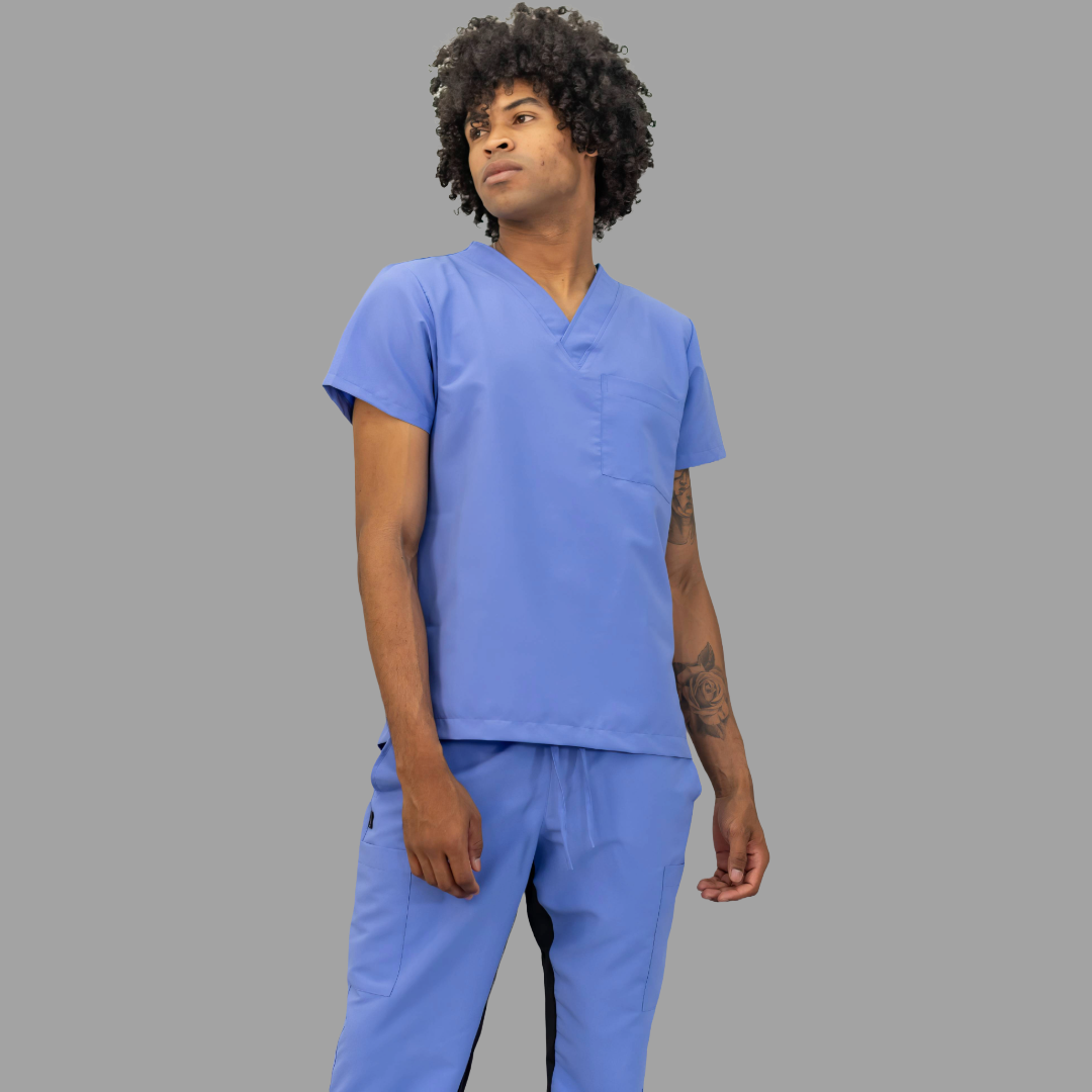 Filipina Quirúrgica 500 Unisex Basic Azul Plumbago Antifluido-cloro resistente Scrubs 500 FW