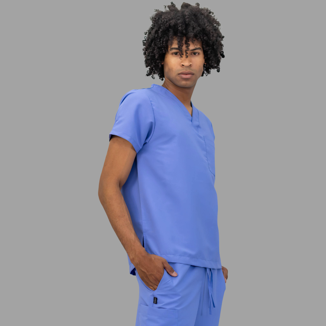 Filipina Quirúrgica 500 Unisex Basic Azul Plumbago Antifluido-cloro resistente Scrubs 500 FW