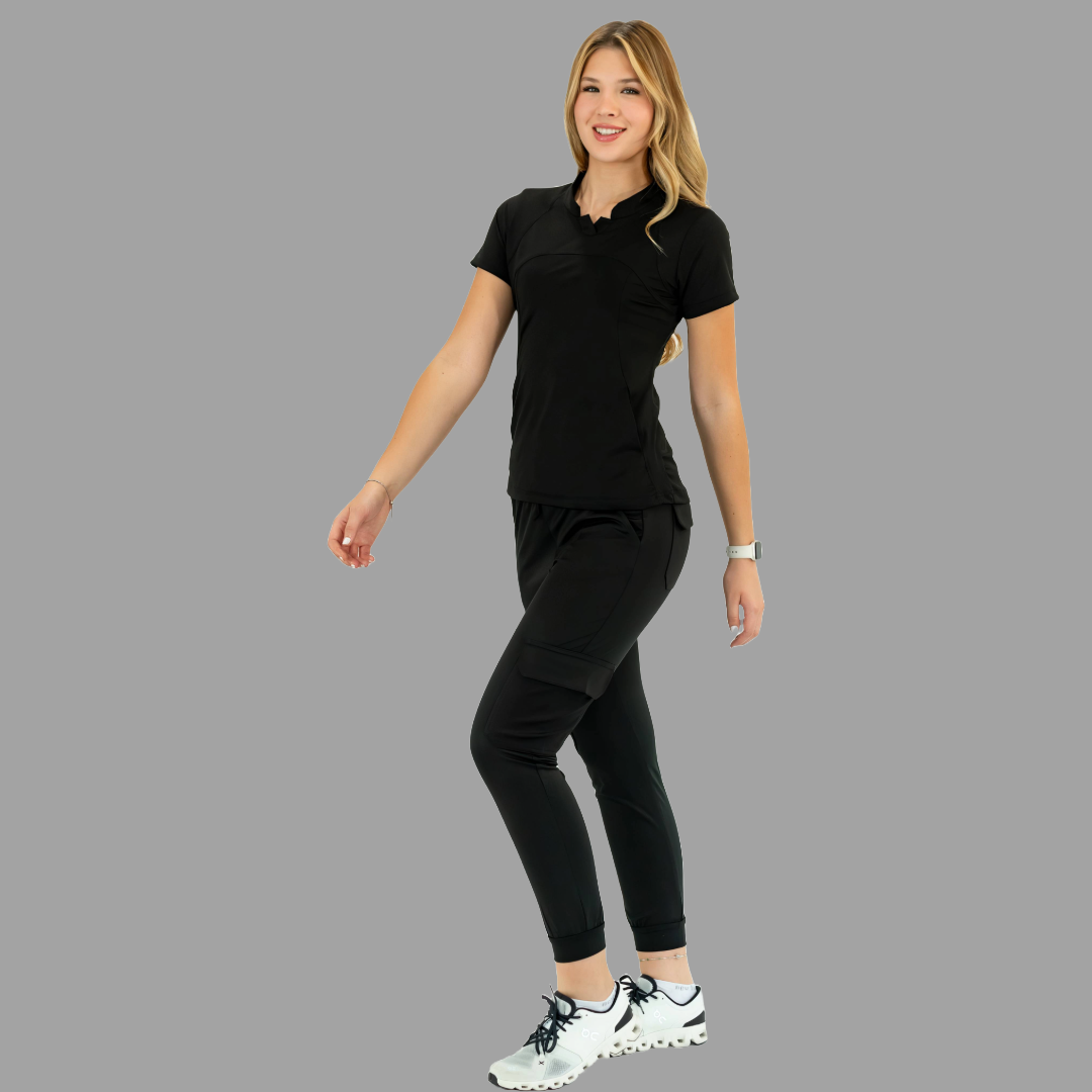 Jogger Quirúrgico Negro Mujer Super Stretch, Scrubs 910