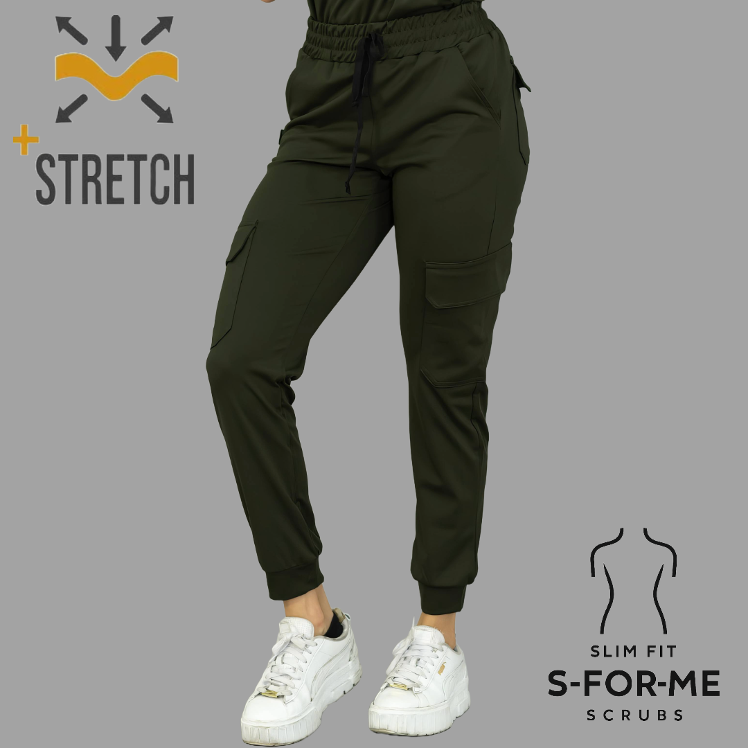 Jogger Quirúrgico, Verde Olivo Mujer Super Stretch, Scrubs 910