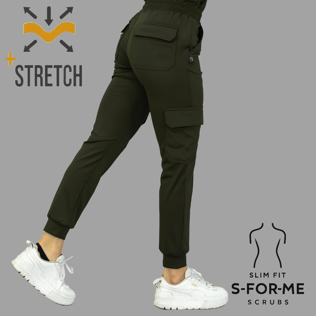 Jogger Quirúrgico, Verde Olivo Mujer Super Stretch, Scrubs 910