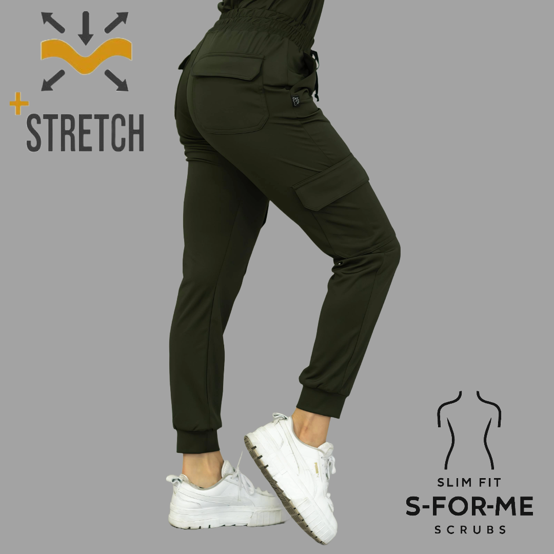 Jogger Quirúrgico, Verde Olivo Mujer Super Stretch, Scrubs 910