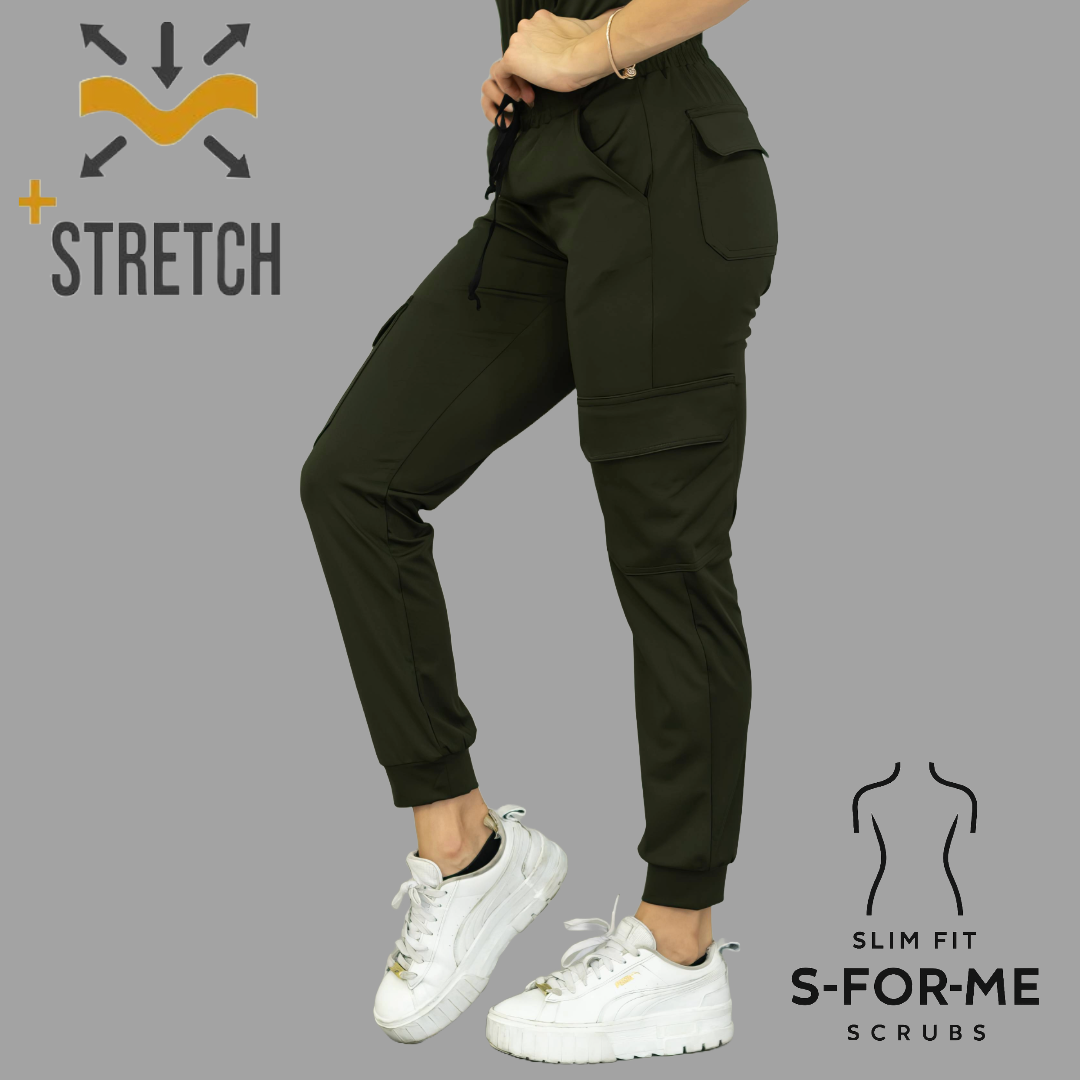 Jogger Quirúrgico, Verde Olivo Mujer Super Stretch, Scrubs 910