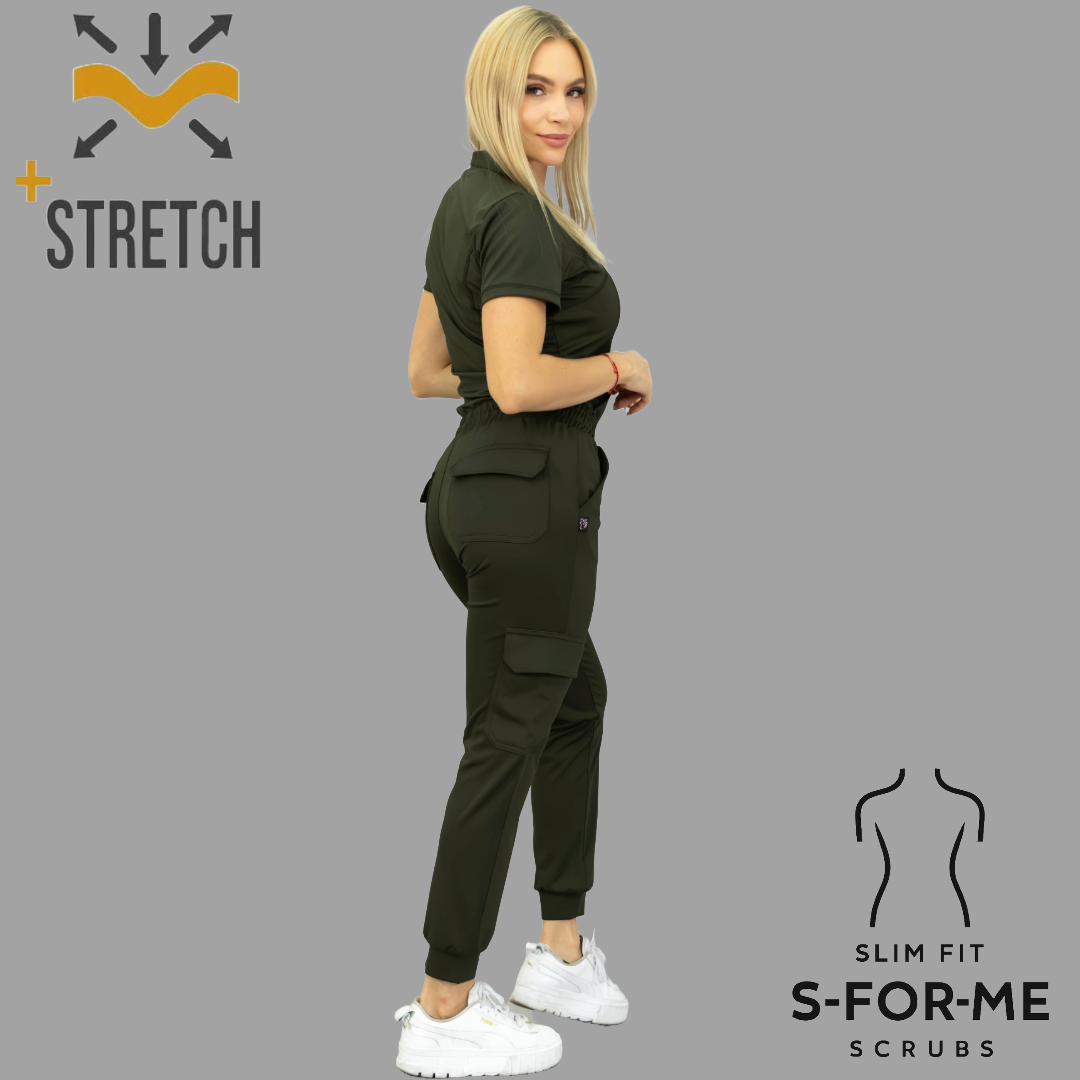 Jogger Quirúrgico, Verde Olivo Mujer Super Stretch, Scrubs 910