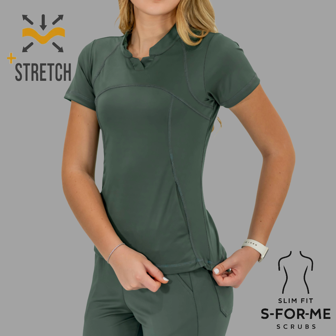 Filipina Quirurgica, Mujer Verde Pino Super Stretch, Scrubs 910
