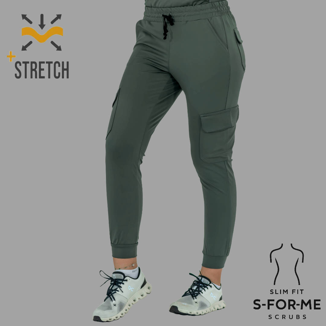 Jogger Quirúrgico, Mujer Verde Pino Super Stretch, Scrubs 910