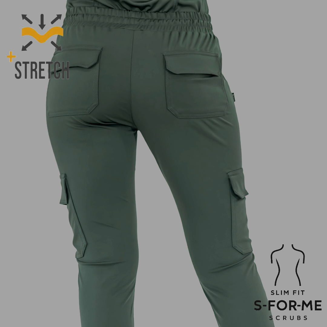 Jogger Quirúrgico, Mujer Verde Pino Super Stretch, Scrubs 910