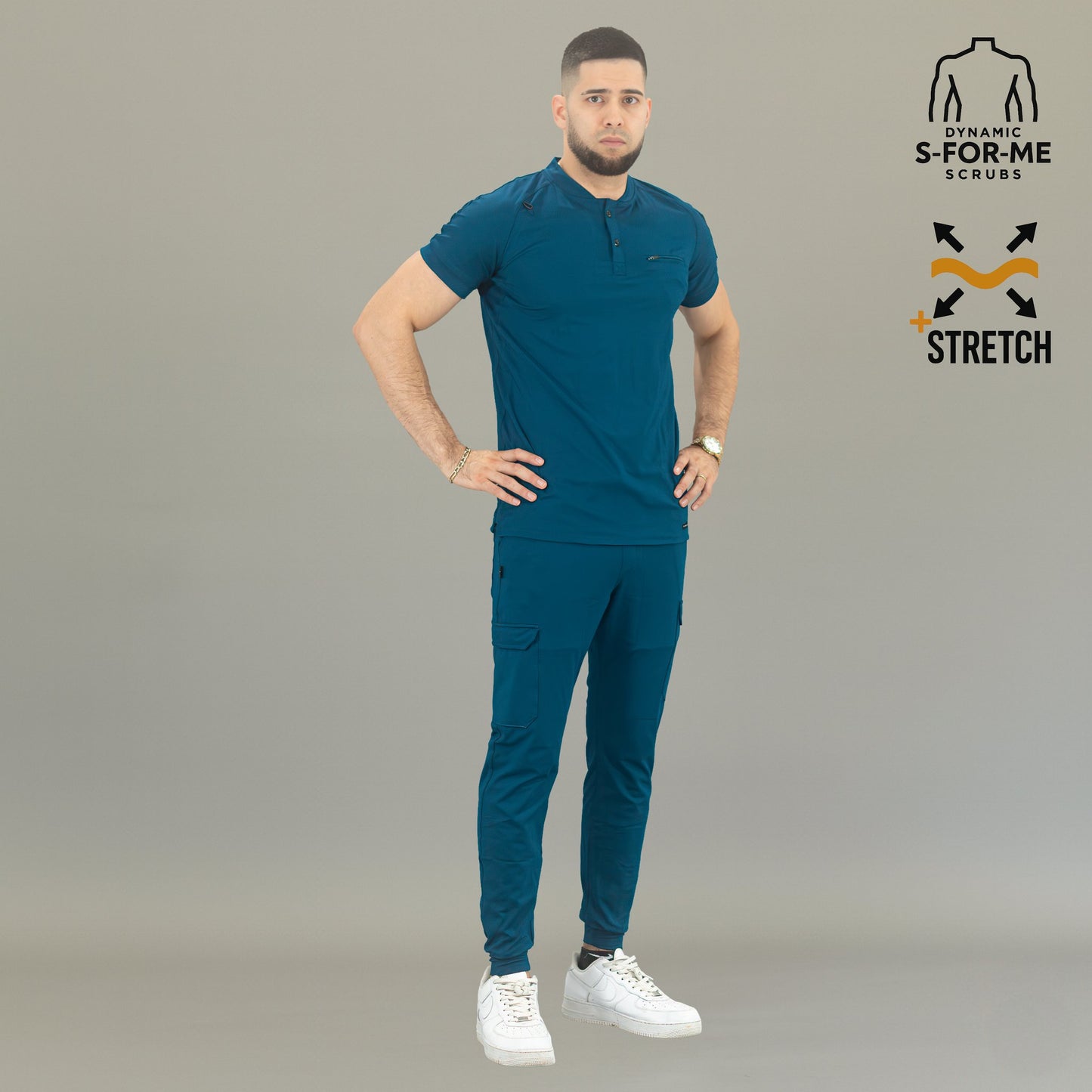 scrubs hombre color azul caribe super stretch