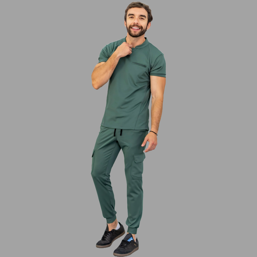 Jogger Quirurgico Hombre Verde Pino Super Stretch, Scrubs 910