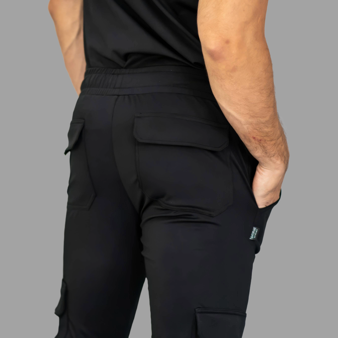 Jogger Quirúrgico Negro Hombre Super Stretch, (Scrubs Est. 910)