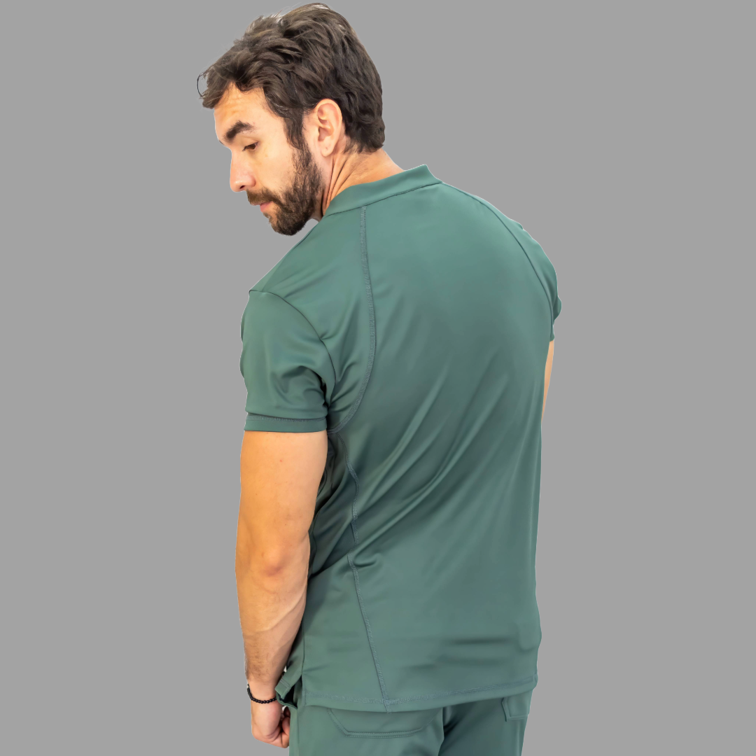 Filipina Quirurgica Hombre Verde Pino Super Stretch (Scrubs Est. 910)