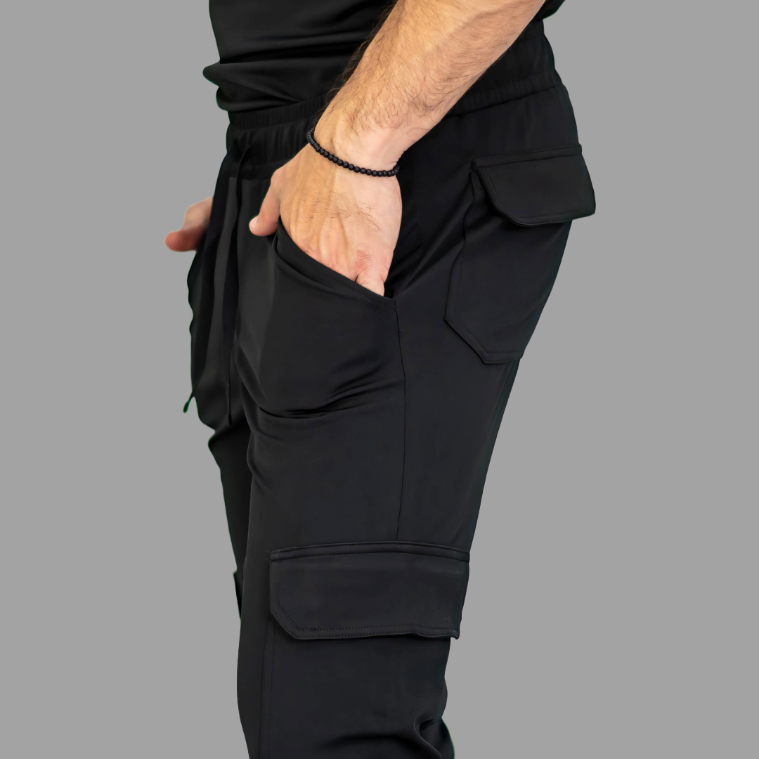 Jogger Quirúrgico Negro Hombre Super Stretch, (Scrubs Est. 910)