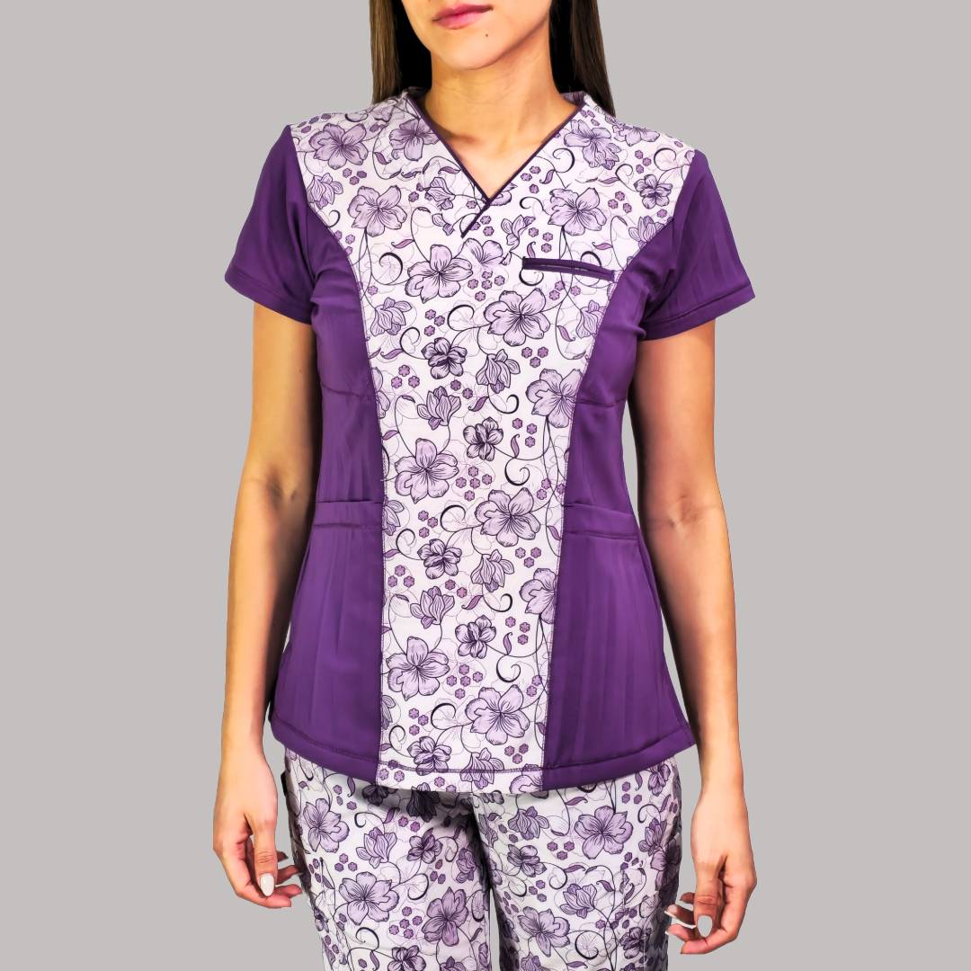 Filipina 501 Floral Princesa-vistas Uva Mujer FW