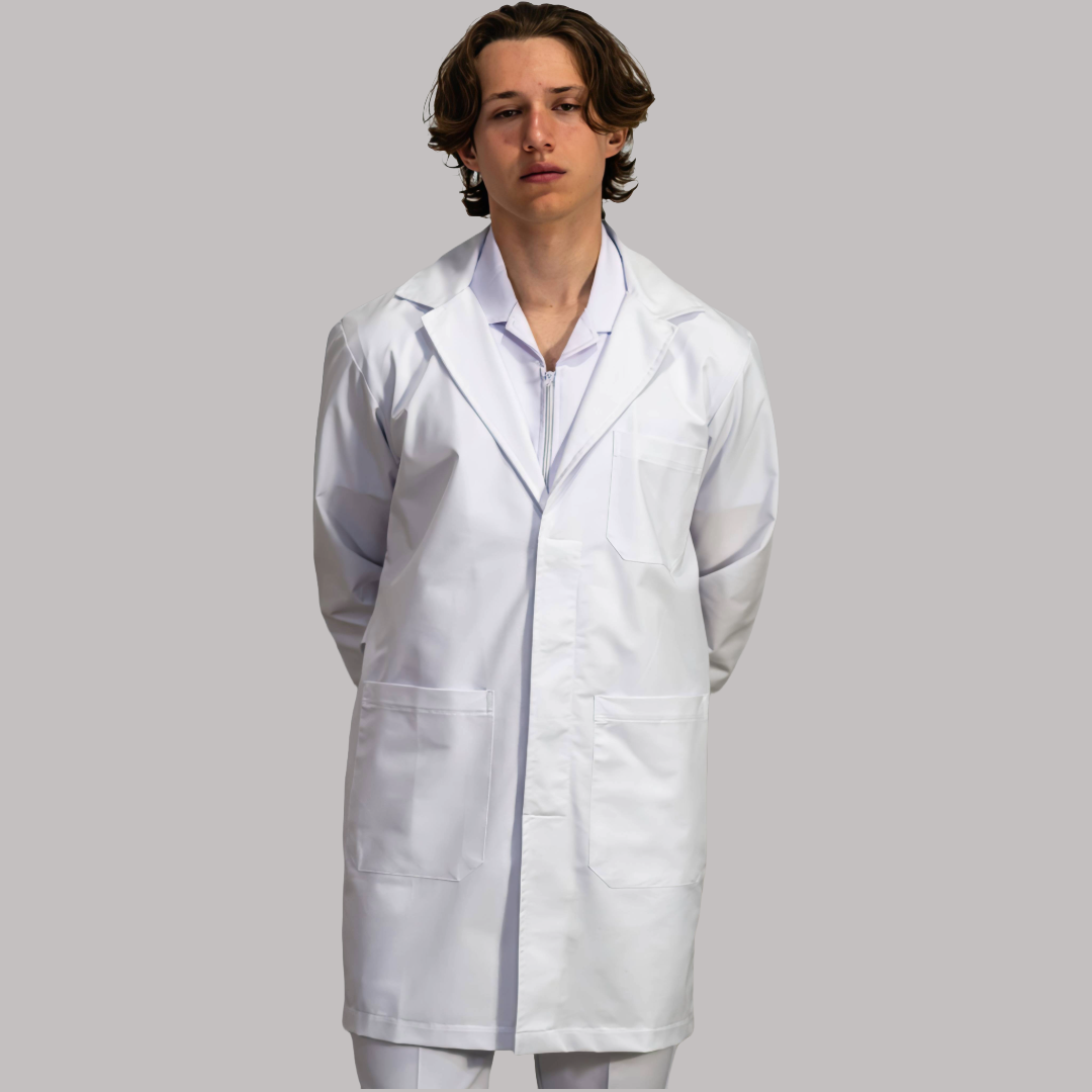 Bata Médica Blanca Hombre Stretch Pure White