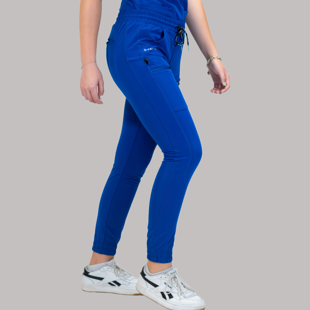 Jogger Quirúrgico Azul Rey Mujer, Scrubs Antifluido Est. 300