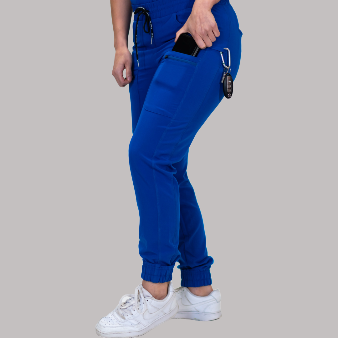 Jogger Quirúrgico Azul Rey Mujer, Scrubs Antifluido Est. 300