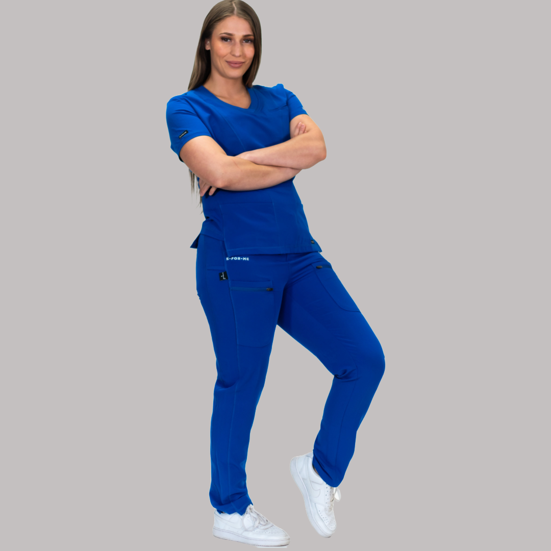 Pantalón Quirúrgico Azul Rey Mujer, Scrubs Antifluido Est. 300