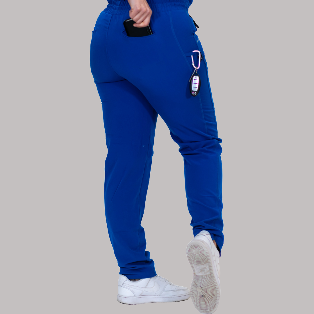 Pantalón Quirúrgico Azul Rey Mujer, Scrubs Antifluido Est. 300