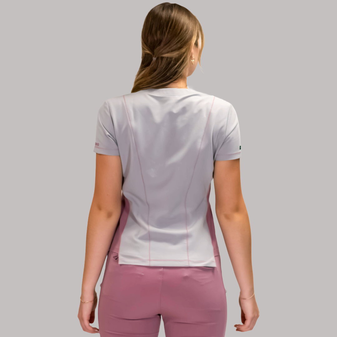 Filipina Quirúrgica Gris Perla/Rosa Mujer Antifluido, Scrubs 300