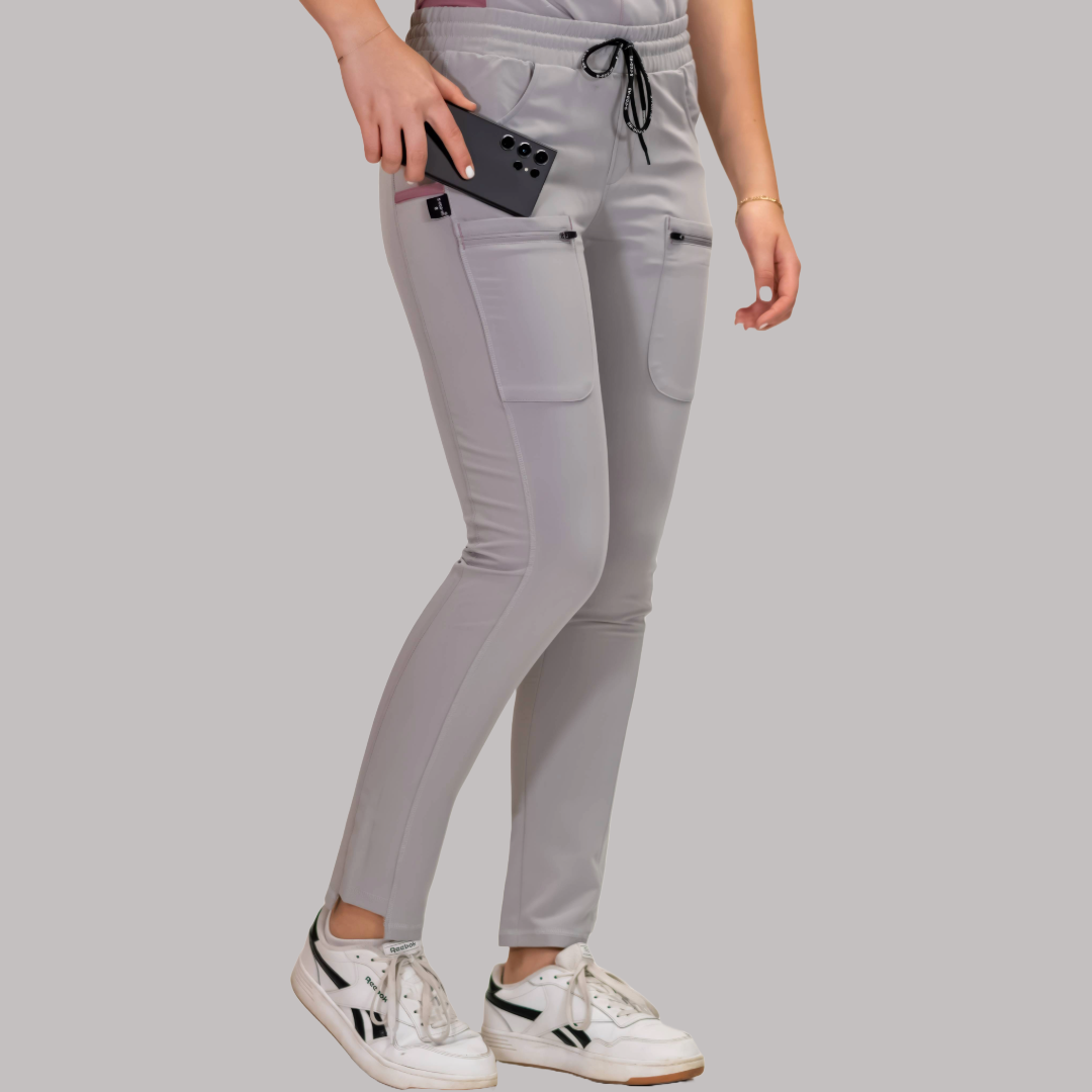 Pantalón Quirúrgico Gris Perla Mujer, Scrubs Antifluido Est. 300