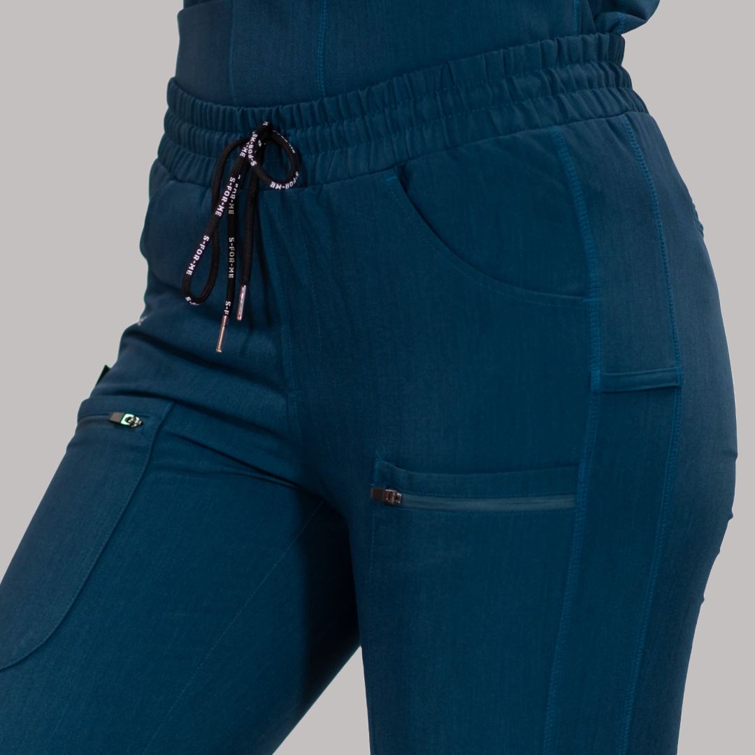 Jogger Quirúrgico Azul Caribe Mujer, Scrubs Antifluido Est. 300