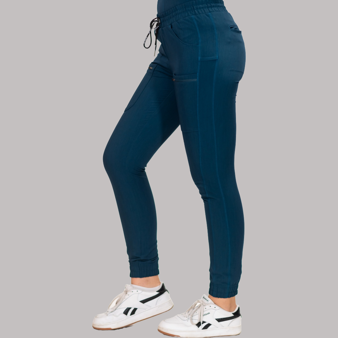 Jogger Quirúrgico Azul Caribe Mujer, Scrubs Antifluido Est. 300