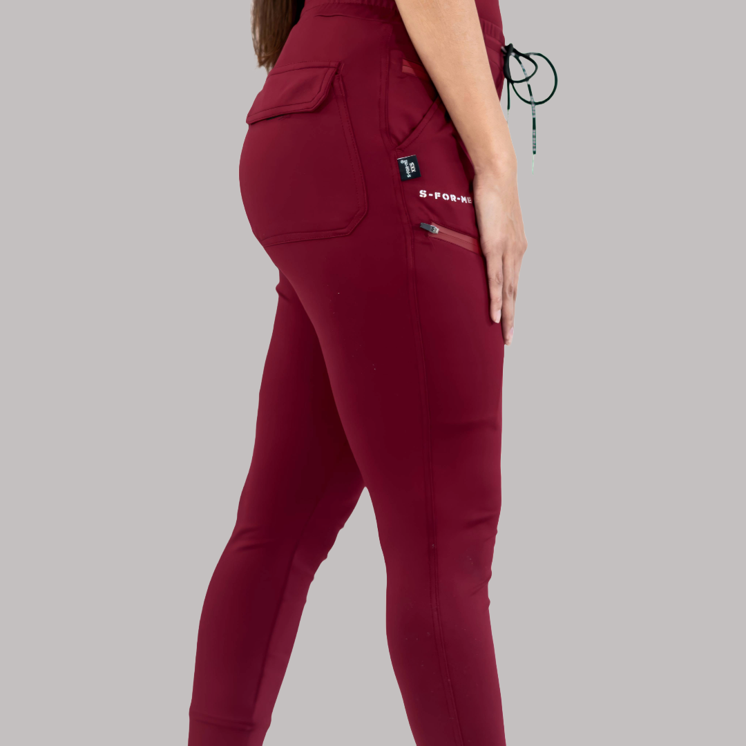 Jogger Quirúrgico Super Stretch Vino Mujer, Scrubs 905