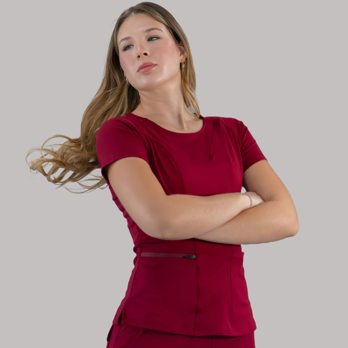 Filipina Quirurgica Mujer Burgundy, Super Stretch, Scrubs 901