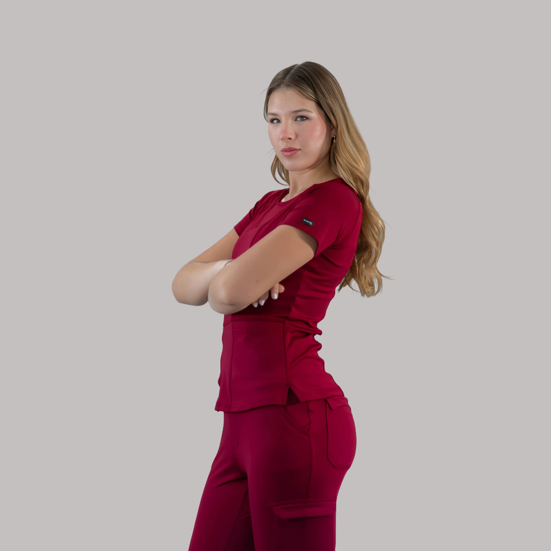 Filipina Quirurgica Mujer Burgundy, Super Stretch, Scrubs 901