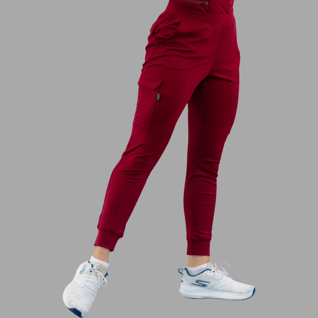 Jogger Quirurgico Mujer Burgundy, Super Stretch, Scrubs 901