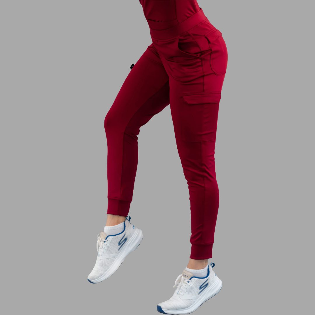 Jogger Quirurgico Mujer Burgundy, Super Stretch, Scrubs 901