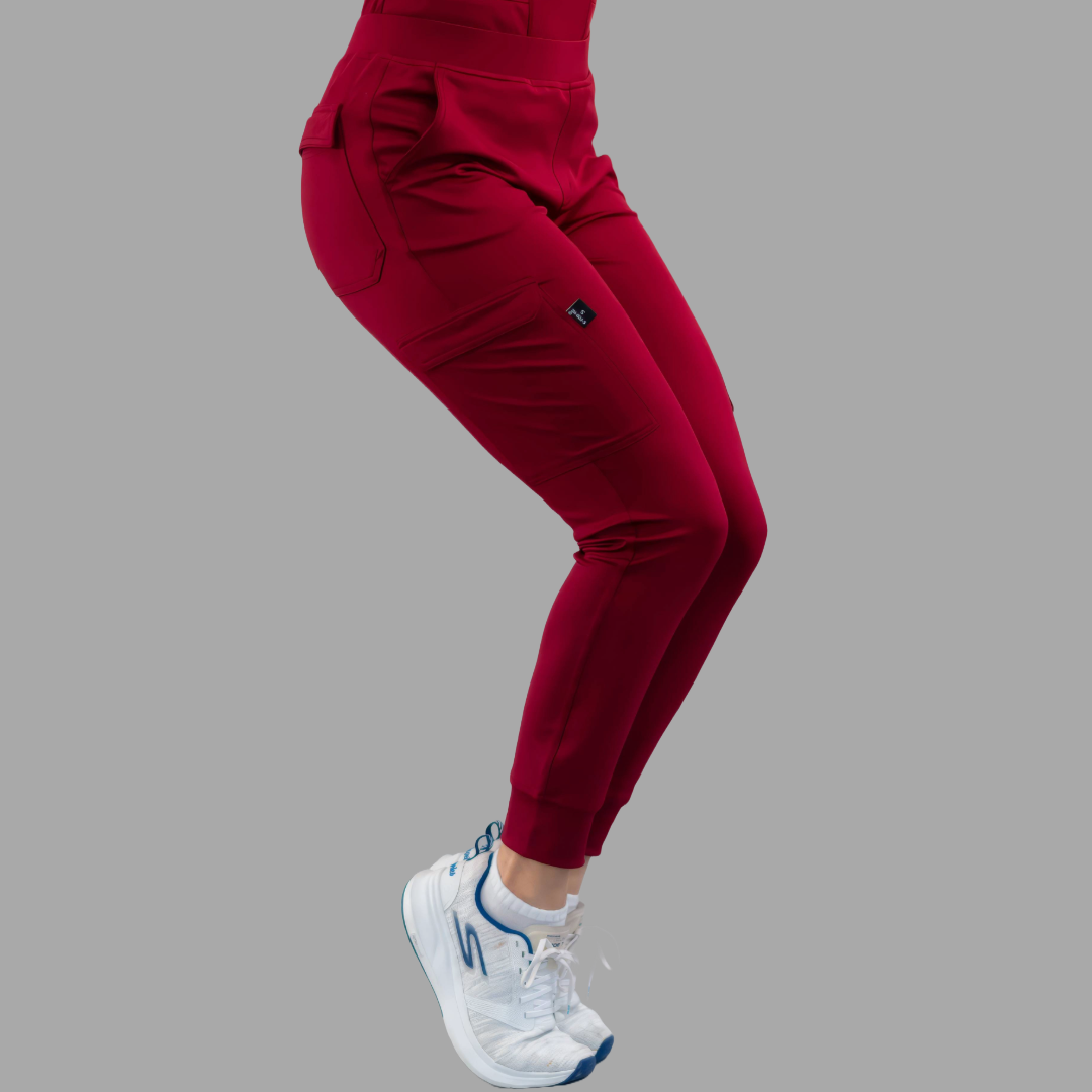 Jogger Quirurgico Mujer Burgundy, Super Stretch, Scrubs 901