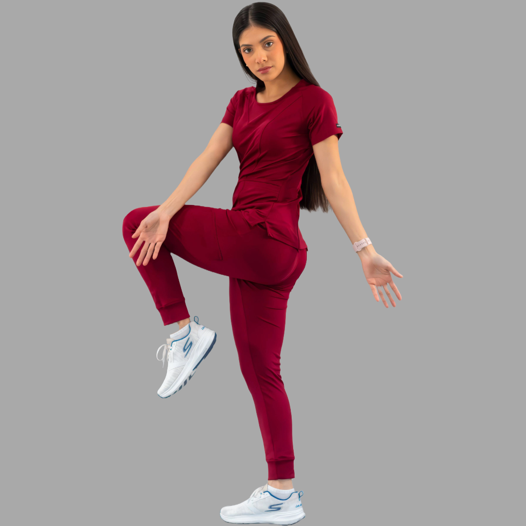 Jogger Quirurgico Mujer Burgundy, Super Stretch, Scrubs 901