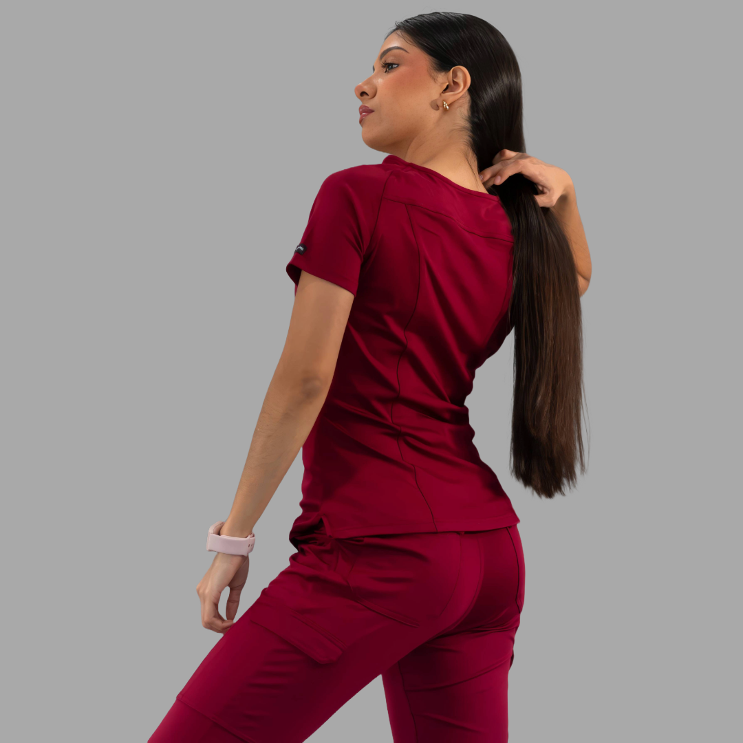 Filipina Quirurgica Mujer Burgundy, Super Stretch, Scrubs 901