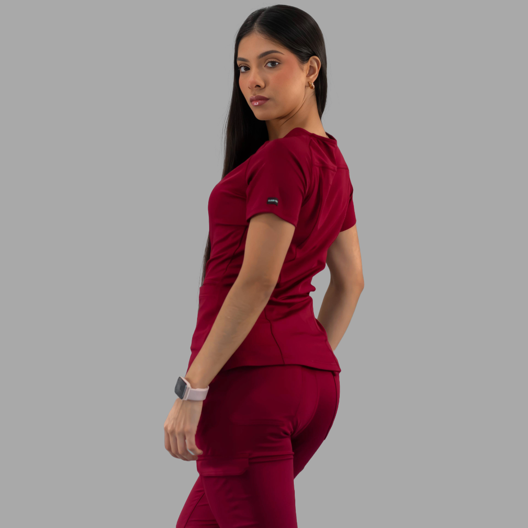 Filipina Quirurgica Mujer Burgundy, Super Stretch, Scrubs 901