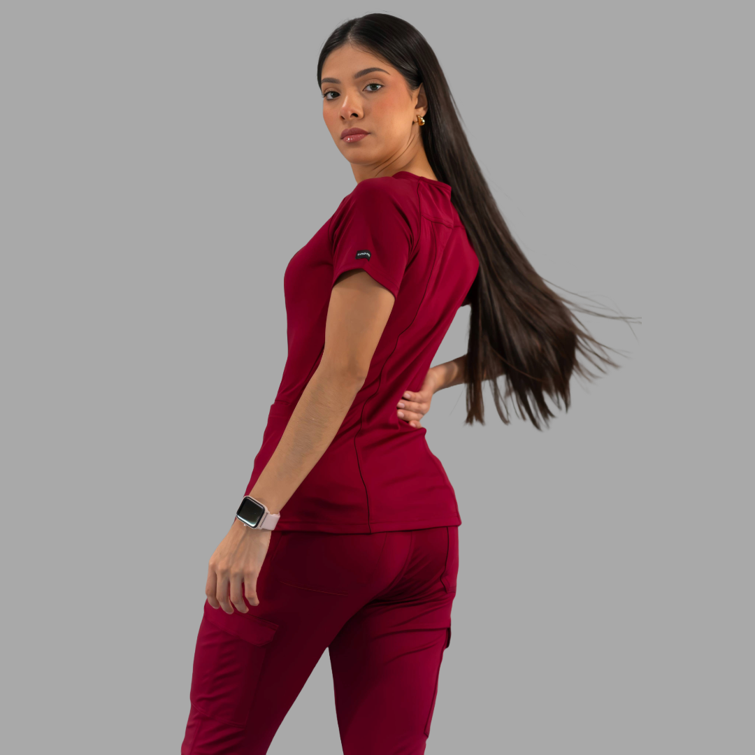 Filipina Quirurgica Mujer Burgundy, Super Stretch, Scrubs 901