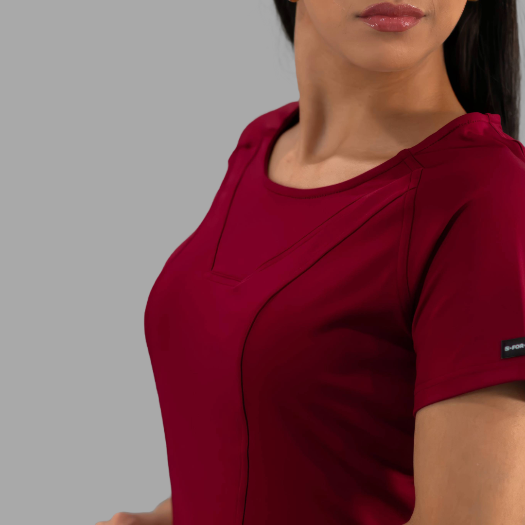 Filipina Quirurgica Mujer Burgundy, Super Stretch, Scrubs 901