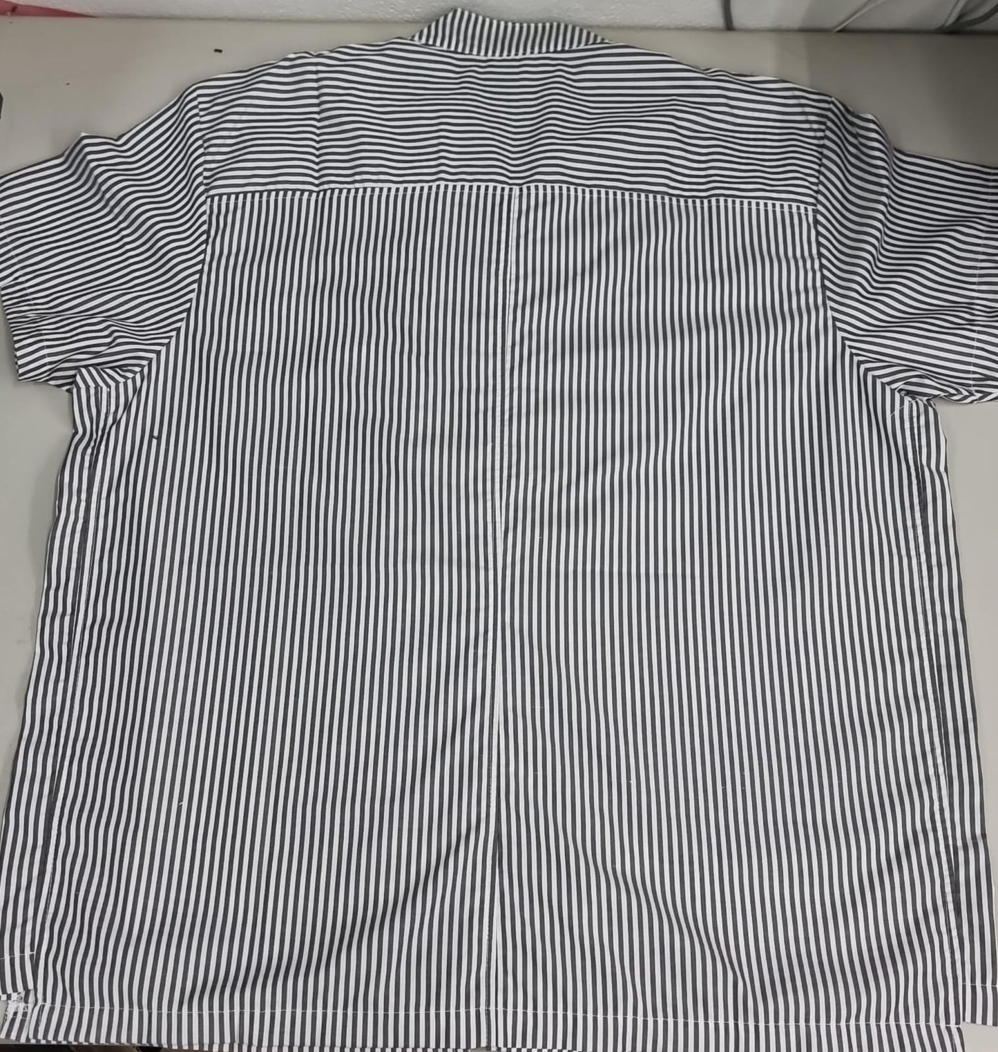 Filipina Mao Lineas Blanco-Gris Oxford Con cierre Hombre