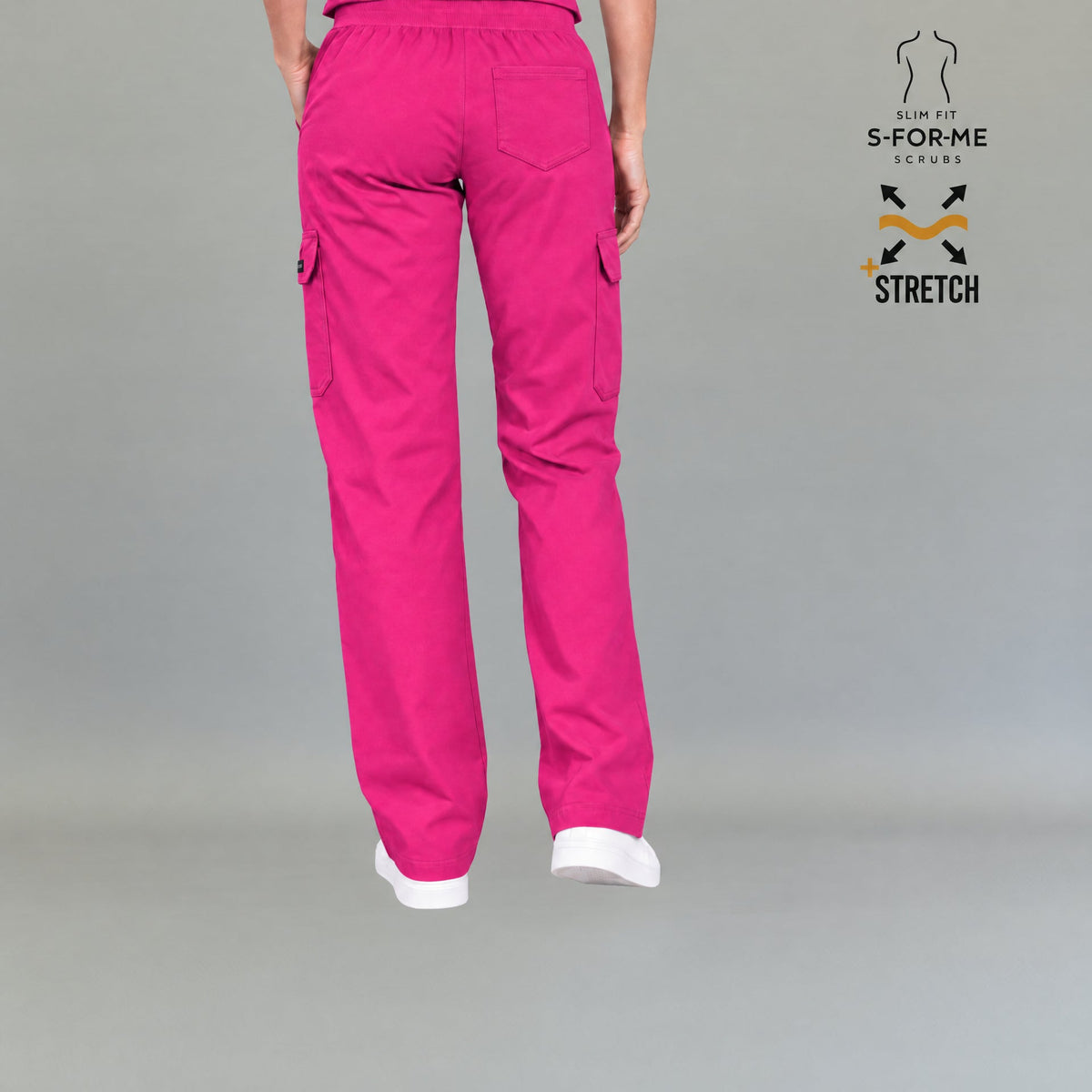 Pantalón Quirúrgico Mujer 940 Rosa Fucsia Super Stretch | Cargo recto — vista 3 de 7