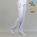 Pantalón quirúrgico blanco mujer 515 relaxed antifluido vista frontal
