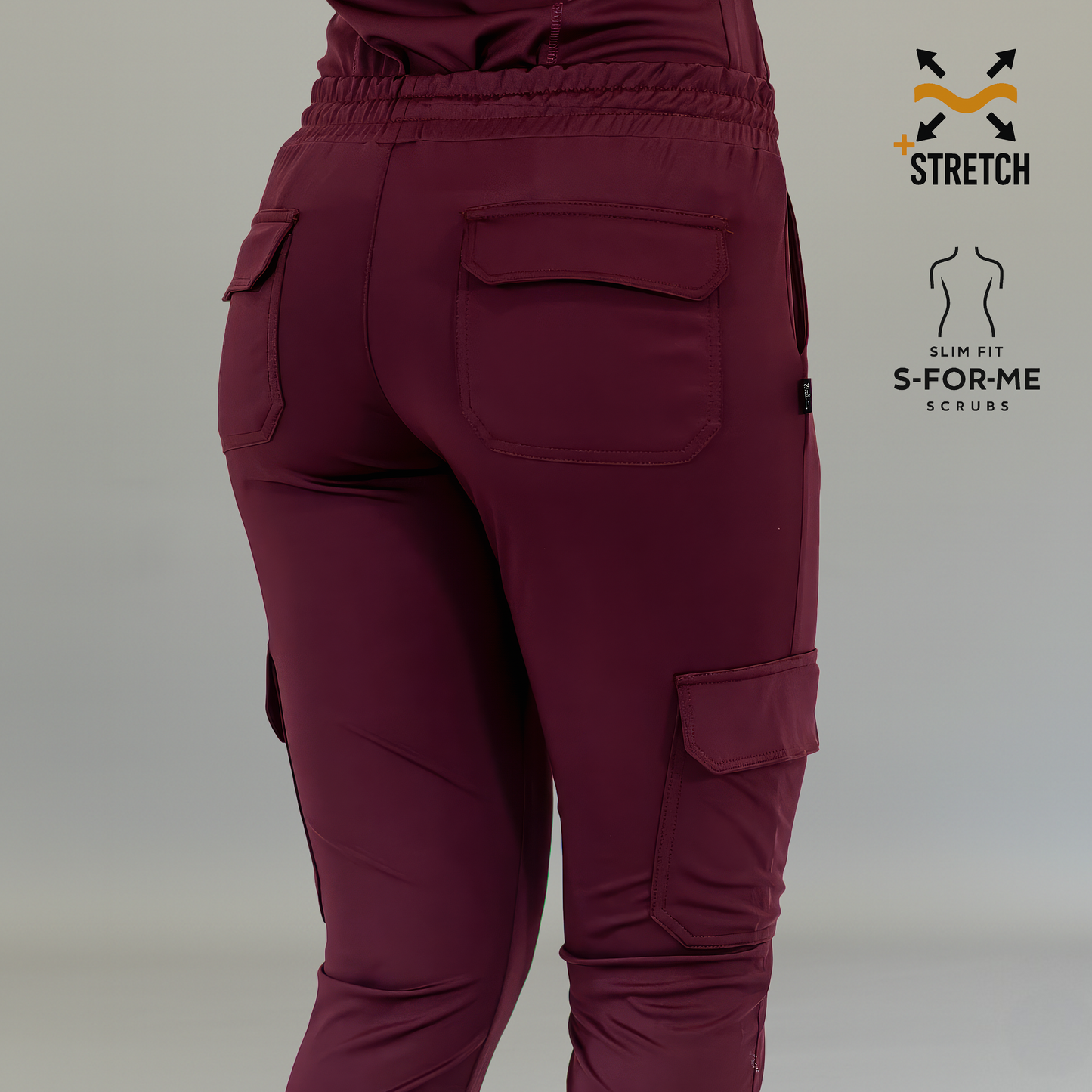 Pantalón Est. 910 Dobladillo Quirúrgico, Vino Mujer Super Stretch, Scrubs 910