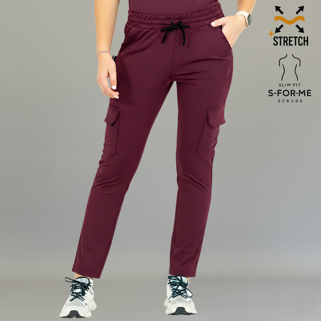 Pantalón Est. 910 Dobladillo Quirúrgico, Vino Mujer Super Stretch, Scrubs 910