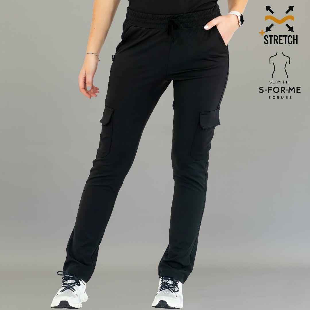 Pantalon Est. 910 Quirúrgico Dobladillo Negro Mujer Super Stretch, Scrubs 910