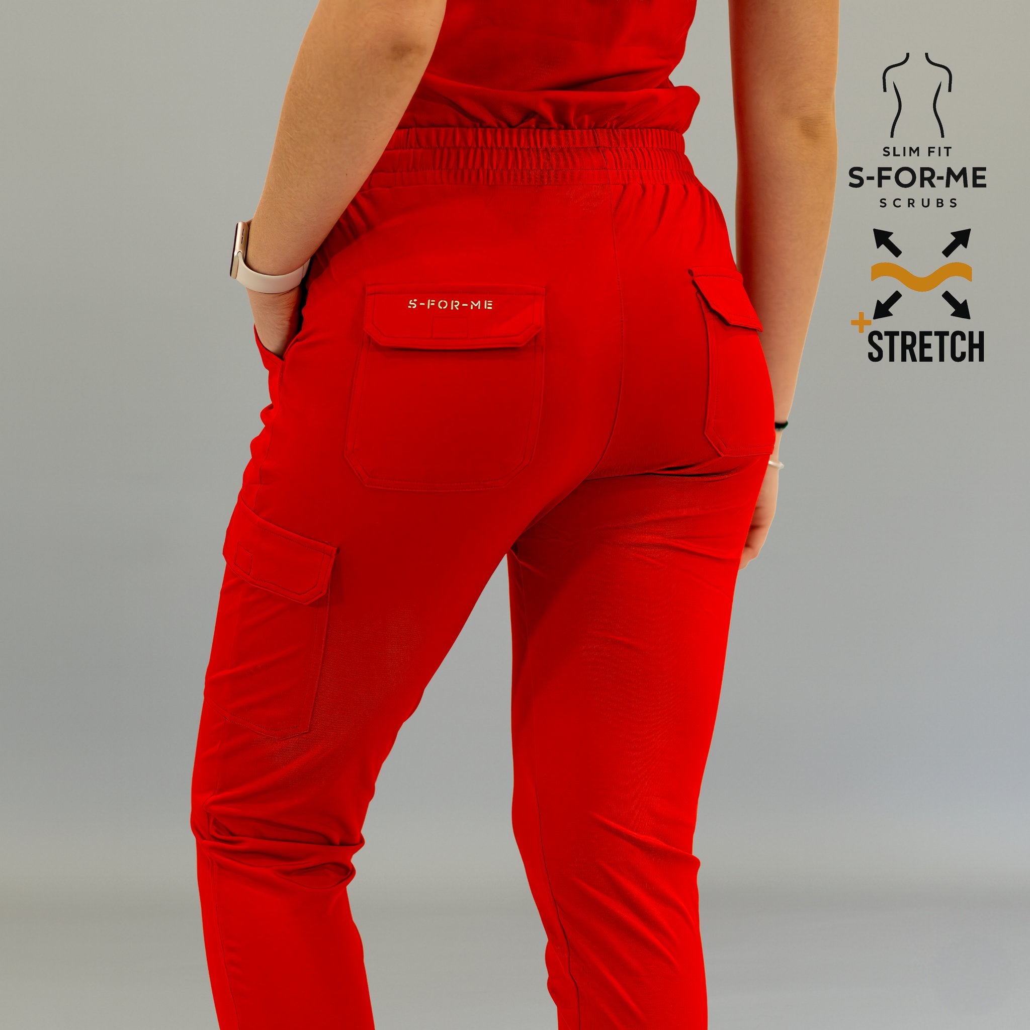 trajes quirurgicos para mujer color rojo 6 bolsas corte moderno y slim fit